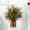 2.5ft. Red & Green Autumn Grass Arrangement in Woven Vase